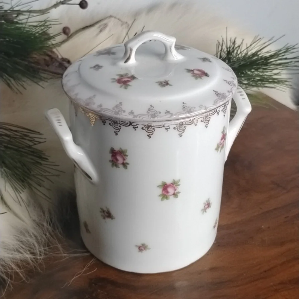 Victoria Floral Porcelain Canister with Lid